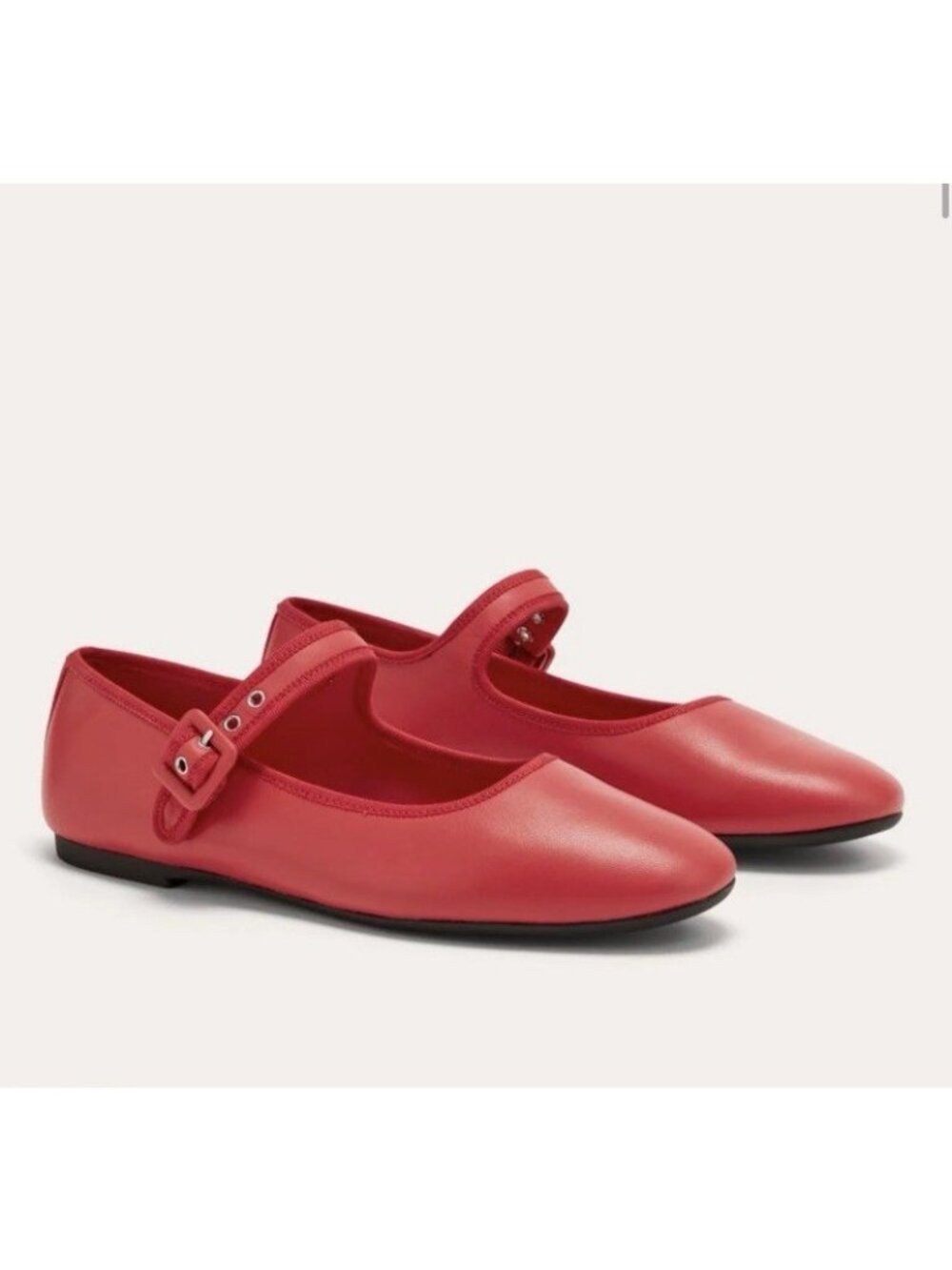 Everlane $178  The Day Buckle Mary Jane Classic Red Nappa Leather 7.5M